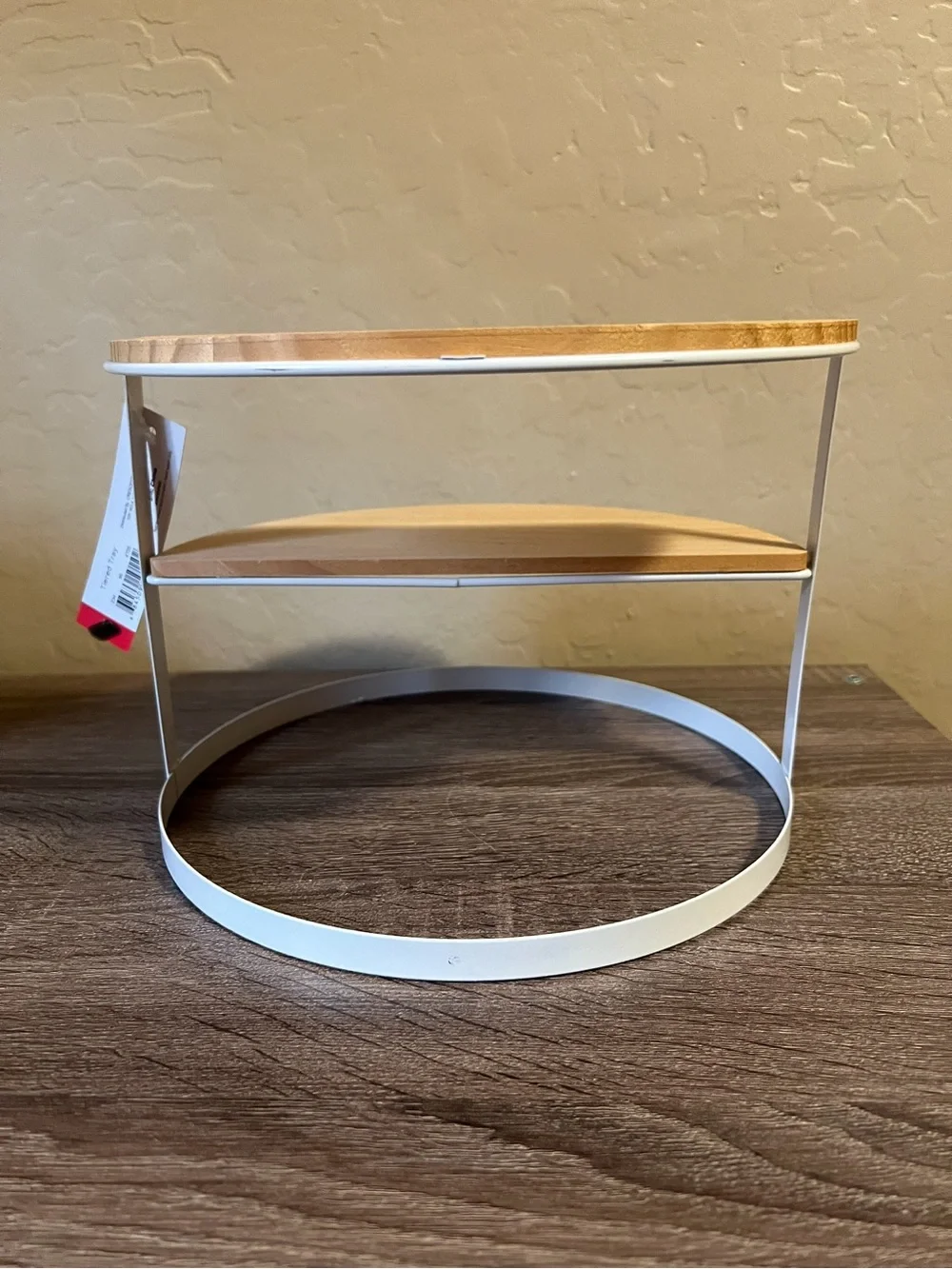 Target Bullseye Wood Metal Tiered Trays White Round Farmhouse NWT